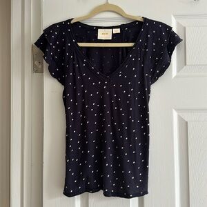 Maeve Blue Polka Dot Blouse